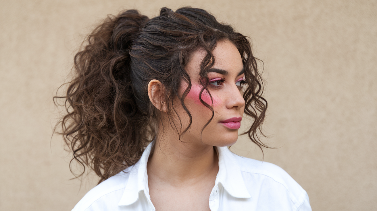 penteado para cabelo cacheado preso